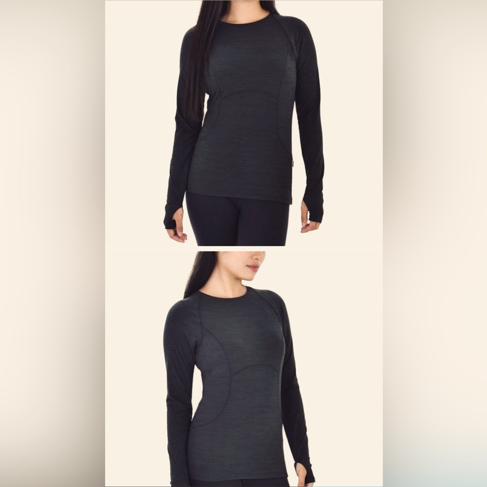 NWT- Spyder Womens' Long Sleeve Brushed Active Top, Black size L
